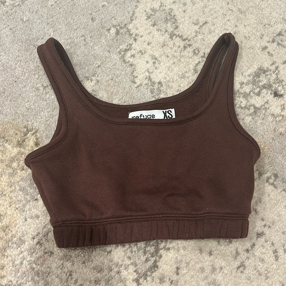 Brown sweat crop top Xs Refuge